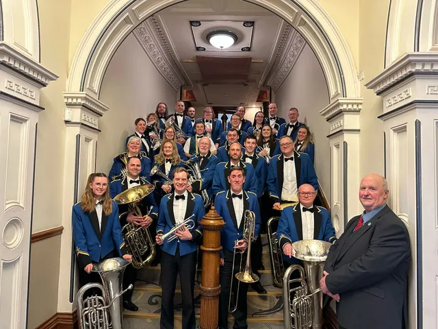 The contesting band at the Yorkshire Regional finals in 2024.