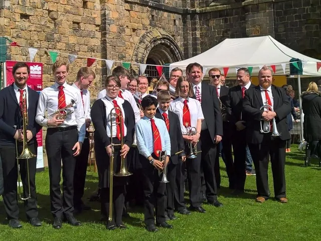 Garforth Jubilee Brass Band, pictured in 2016 before merging with Garforth Brass.